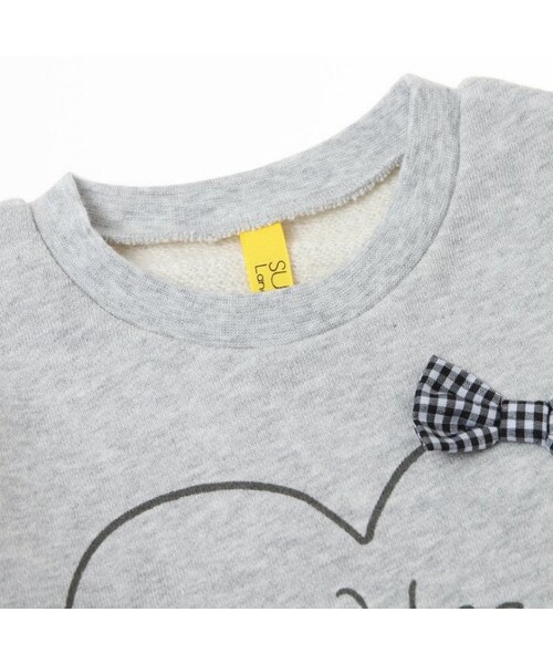 apres les cours（アプレレクール）の「◎girlyハートトレーナー（トップス・キッズ・グレー/ピンク・80/90/100/110/120/130/140）」の5枚目の写真