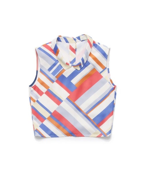 LILY BROWN（リリーブラウン）の「マルチストライプ襟付きブラウス（ブラウス・レディース・GRN/YEL/BLU・F）」の2枚目の写真