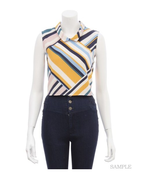 LILY BROWN（リリーブラウン）の「マルチストライプ襟付きブラウス（ブラウス・レディース・GRN/YEL/BLU・F）」の11枚目の写真