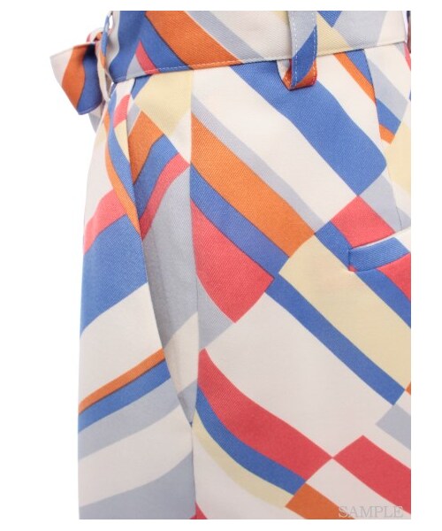 LILY BROWN（リリーブラウン）の「マルチストライプガウチョパンツ（ワイドパンツ・レディース・GRN/YEL/BLU・0/1）」の8枚目の写真