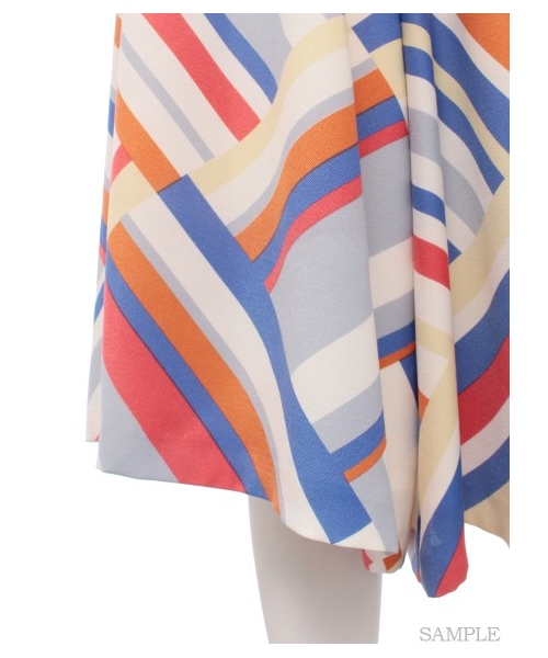 LILY BROWN（リリーブラウン）の「マルチストライプガウチョパンツ（ワイドパンツ・レディース・GRN/YEL/BLU・0/1）」の11枚目の写真