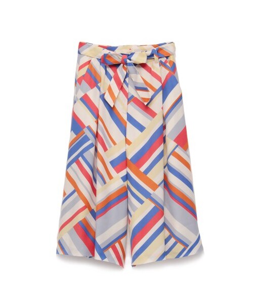 LILY BROWN（リリーブラウン）の「マルチストライプガウチョパンツ（ワイドパンツ・レディース・GRN/YEL/BLU・0/1）」の4枚目の写真