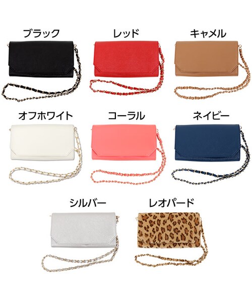 KOBE LETTUCE（コウベレタス）の「日替わりセール★お財布 クラッチ ショルダーバッグ レディース ショルダーチェーン取り外し可2way B893（クラッチバッグ・レディース・ブラック/キャメル/コーラル/レオパード/ネイビー/オフホワイト/レッド/シルバー・FREE）」の2枚目の写真
