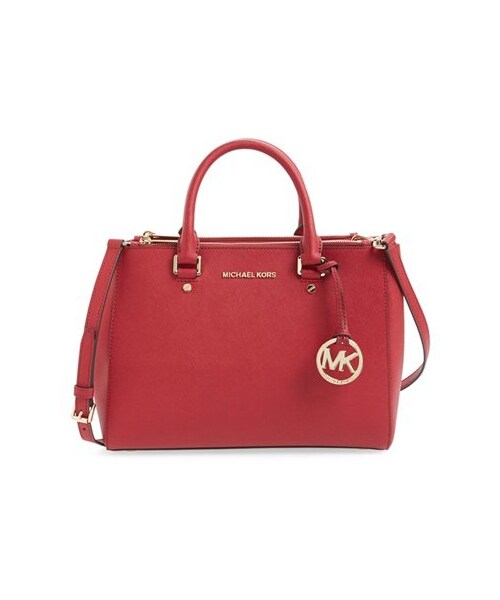 MICHAEL KORS(マイケルコース)の「MICHAEL Michael Kors 'Medium Sutton' Saffiano Leather Tote(トートバッグ・レディース・Red/Blue・Regular)」の1枚目の写真