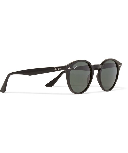 Ray-Ban（レイバン）の「Ray-Ban Round-Frame Acetate Sunglasses（サングラス・メンズ・Black・One size）」の4枚目の写真