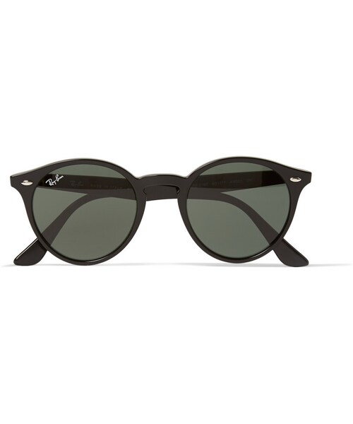 Ray-Ban（レイバン）の「Ray-Ban Round-Frame Acetate Sunglasses（サングラス・メンズ・Black・One size）」の7枚目の写真