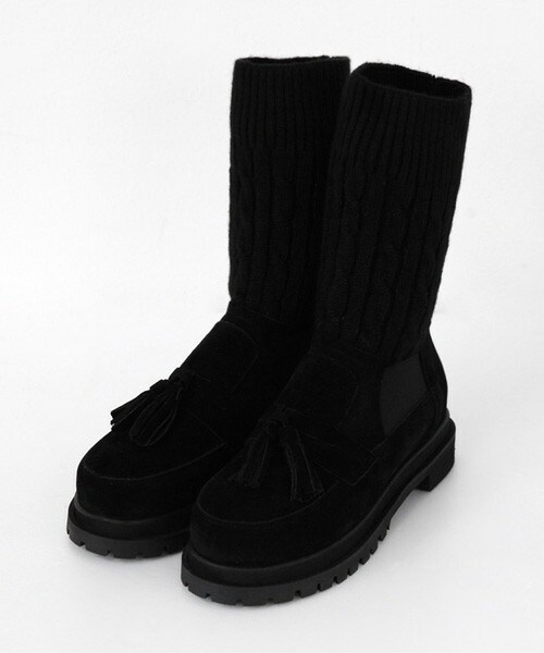 DHOLIC（ディーホリック）の「ニットウォーマータッセルローファー（その他シューズ・レディース・カーキブラウン/ブラック・230/235/240/245/250）」の2枚目の写真