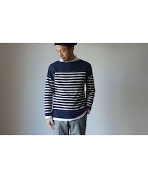SAINT JAMES | SAINTJAMES セントジェームス "NAVAL"SWEATER "ナヴァル"セーター MARINE×ECRU マリン×生成【正規取り扱い品】(ニット/セーター)