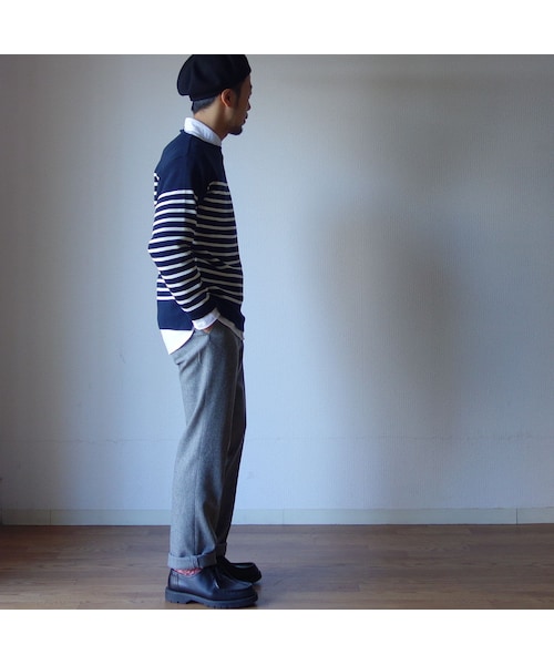 SAINT JAMES(セントジェームス)の「SAINTJAMES セントジェームス "NAVAL"SWEATER "ナヴァル"セーター MARINE×ECRU マリン×生成【正規取り扱い品】(ニット/セーター・メンズ・その他)」の4枚目の写真