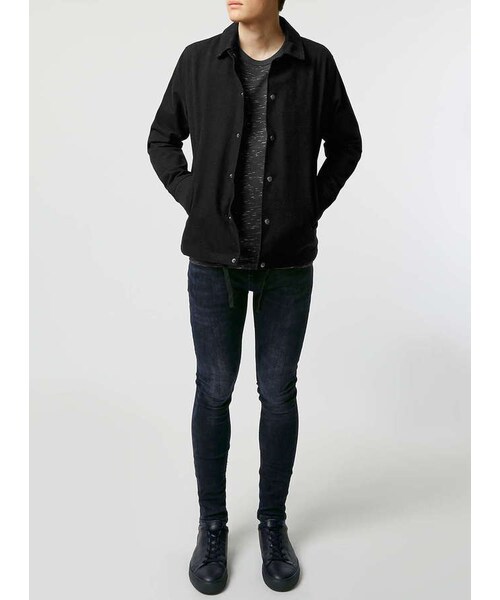 TOPMAN（トップマン）の「Navy Spray On Skinny Jeans（デニムパンツ・メンズ・Blue・28S/30S/32S/34S/28R/30R/32R/34R/36R/38R/30L/32L/34L/36L）」の3枚目の写真