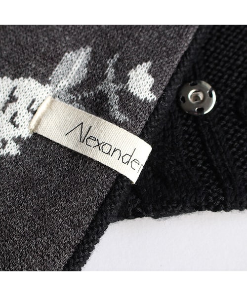 AlexanderLeeChang（アレキサンダーリーチャン）の「Fishplant Knit Neck Warmer（ファッション雑貨・Black/White・One）」の4枚目の写真