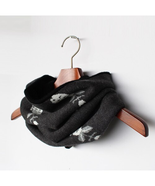 AlexanderLeeChang（アレキサンダーリーチャン）の「Fishplant Knit Neck Warmer（ファッション雑貨・Black/White・One）」の8枚目の写真