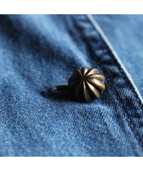 Vintage Clothing（ヴィンテージクロージング）の「No Collar Denim Shirts（トップス・Blue・One）」の4枚目の写真