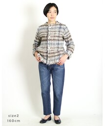 45R（フォーティファイブアール）の「ブランケット藍ツイードボレロ