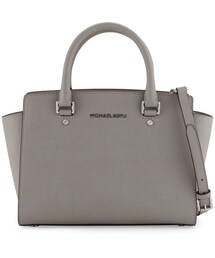 MICHAEL KORS | MICHAEL Michael Kors Selma Medium Top-Zip Satchel Bag, Pearl Gray(ショルダーバッグ)