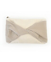 flower | border ribbon clutch ～ボーダーリボンクラッチ(クラッチバッグ)