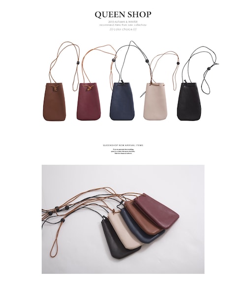 QUEEN SHOP（クイーンショップ）の「使用較筆挺的合成皮革製成素面款式散發高質感百搭造型供妳多色選擇~小巧玲瓏的輪廓外型攜帶出門更便利囉！（バッグ・レディース・黑/白/藍/棗紅/棕・F）」の11枚目の写真