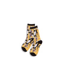 QUEEN SHOP | 使用棉料製作而成滿版可愛卡通圖案設計四種不同腳色變化任意選擇穿上彩色的它 百分百心情大加分!!(レッグウェア)