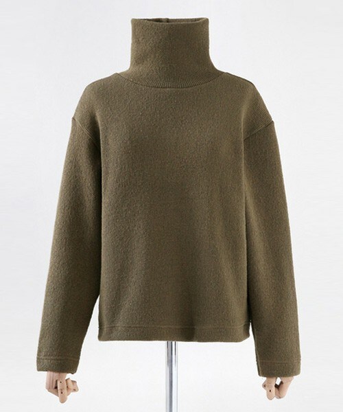 DHOLIC（ディーホリック）の「リブニットハイネックプルオーバー（ニット/セーター・レディース・ブラック/アイボリー/カーキ・FREE）」の3枚目の写真