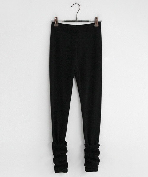 DHOLIC（ディーホリック）の「裏起毛ニットウォーマーレギンス（レギンス/スパッツ・レディース・グレー/ブラックグレー/ブラック/アイボリー・FREE）」の3枚目の写真