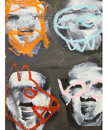 エディ・ドミニク・デュビアン子供と怪獣原画キャンバスアートエイチ