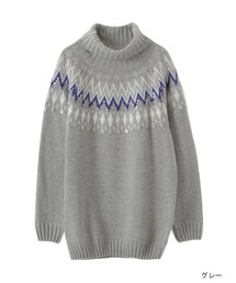 w closet | ビーズ付きキュウシン柄ニット(トップス)