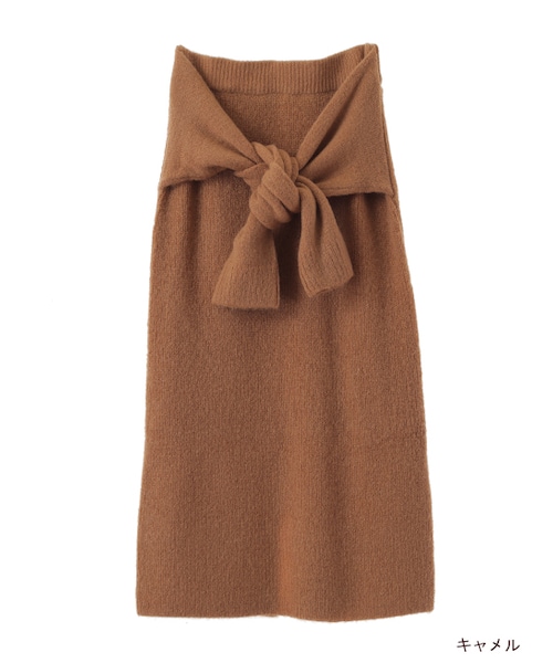 w closet(ダブルクローゼット)の「7G片畦フェイク袖付きスカート(スカート・レディース・オフホワイト/キャメル/ボルドー・FREE)」の2枚目の写真