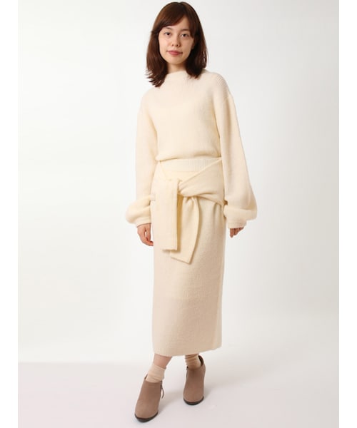 w closet(ダブルクローゼット)の「7G片畦フェイク袖付きスカート(スカート・レディース・オフホワイト/キャメル/ボルドー・FREE)」の13枚目の写真