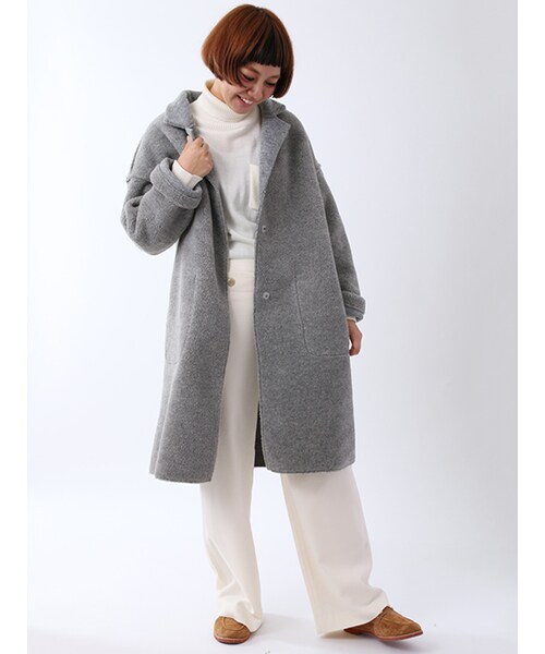 w closet(ダブルクローゼット)の「リバーシブルウール×ボアボンディングコート(ジャケット/アウター・レディース・グレー/ブラック/ベージュ・FREE)」の14枚目の写真