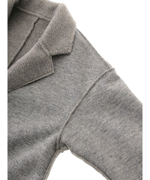 w closet(ダブルクローゼット)の「リバーシブルウール×ボアボンディングコート(ジャケット/アウター・レディース・グレー/ブラック/ベージュ・FREE)」の8枚目の写真