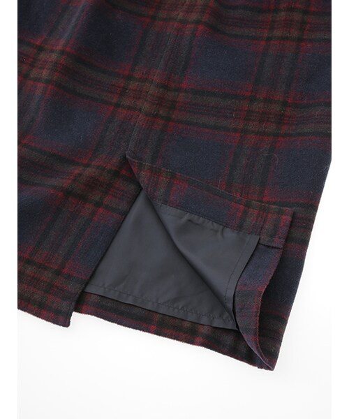 w closet（ダブルクローゼット）の「起毛チェックタイトスカート（スカート・レディース・ブラウン/ネイビー・FREE）」の9枚目の写真