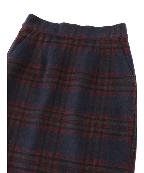 w closet（ダブルクローゼット）の「起毛チェックタイトスカート（スカート・レディース・ブラウン/ネイビー・FREE）」の6枚目の写真
