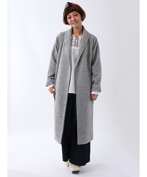 w closet(ダブルクローゼット)の「スライバーガウンコート(ジャケット/アウター・レディース・ベージュ/キャメル/グレー・FREE)」の4枚目の写真