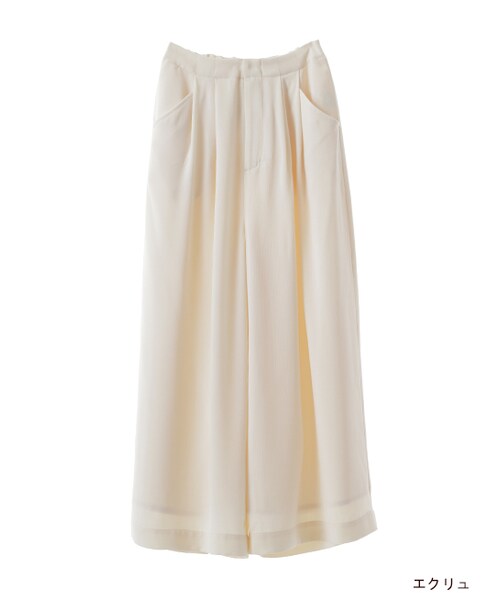 w closet（ダブルクローゼット）の「タック入り9分丈ワイドパンツ（パンツ・レディース・エクリュ/カーキ/ブラック・FREE）」の3枚目の写真