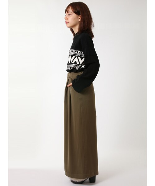 w closet（ダブルクローゼット）の「タック入り9分丈ワイドパンツ（パンツ・レディース・エクリュ/カーキ/ブラック・FREE）」の5枚目の写真