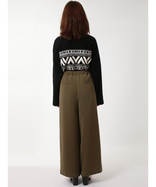 w closet（ダブルクローゼット）の「タック入り9分丈ワイドパンツ（パンツ・レディース・エクリュ/カーキ/ブラック・FREE）」の6枚目の写真