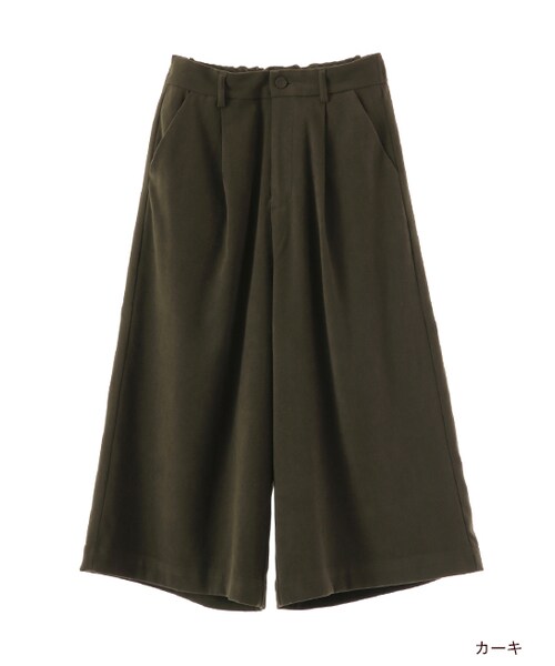 w closet(ダブルクローゼット)の「起毛タック入りガウチョパンツ(パンツ・レディース・モカベージュ/カーキ・FREE)」の2枚目の写真
