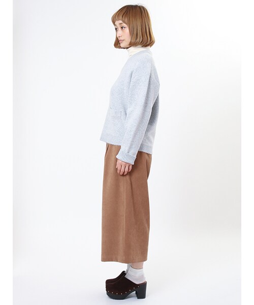 w closet(ダブルクローゼット)の「起毛タック入りガウチョパンツ(パンツ・レディース・モカベージュ/カーキ・FREE)」の4枚目の写真