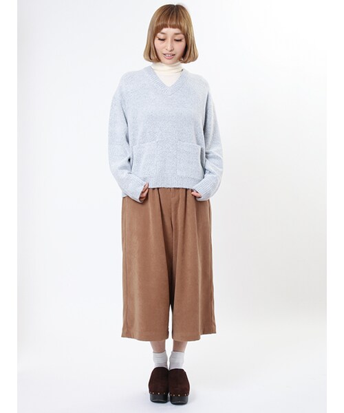 w closet(ダブルクローゼット)の「起毛タック入りガウチョパンツ(パンツ・レディース・モカベージュ/カーキ・FREE)」の11枚目の写真