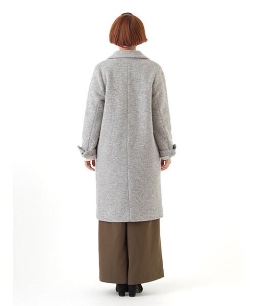 w closet（ダブルクローゼット）の「スライバーチェスターコート（ジャケット/アウター・レディース・ベージュ/サックス/Lグレー・FREE）」の6枚目の写真