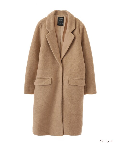 w closet（ダブルクローゼット）の「スライバーチェスターコート（ジャケット/アウター・レディース・ベージュ/サックス/Lグレー・FREE）」の2枚目の写真