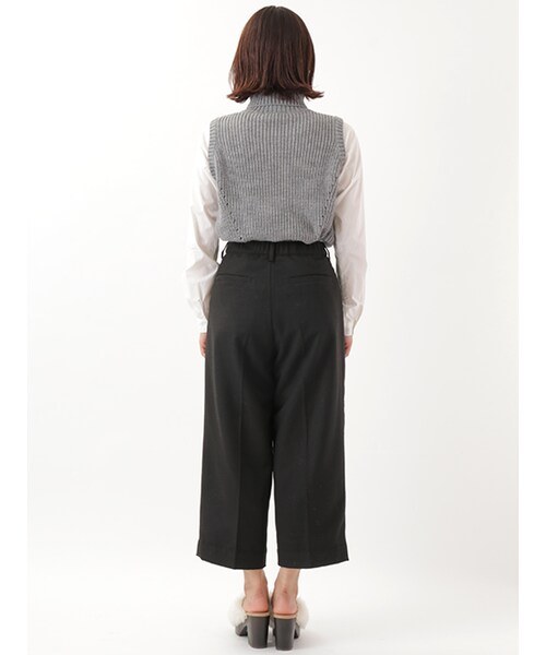 w closet（ダブルクローゼット）の「ツイル8分丈ワイドパンツ（パンツ・レディース・キャメル/グレー/ブラック・FREE）」の6枚目の写真