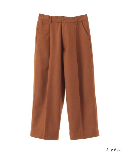 w closet（ダブルクローゼット）の「ツイル8分丈ワイドパンツ（パンツ・レディース・キャメル/グレー/ブラック・FREE）」の3枚目の写真