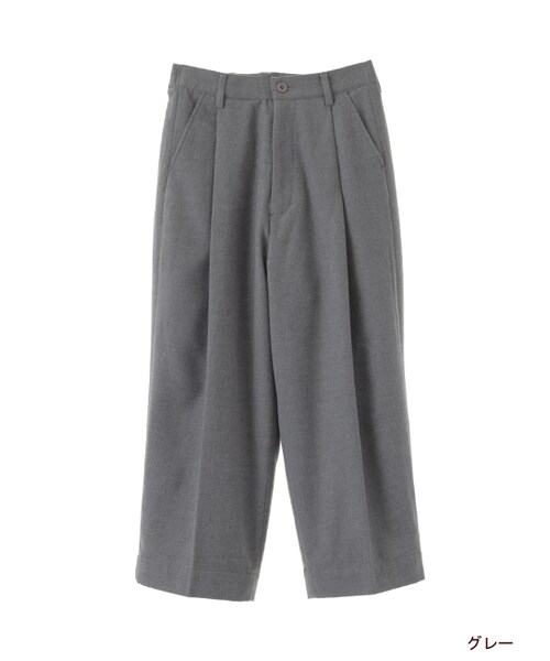 w closet（ダブルクローゼット）の「ツイル8分丈ワイドパンツ（パンツ・レディース・キャメル/グレー/ブラック・FREE）」の2枚目の写真