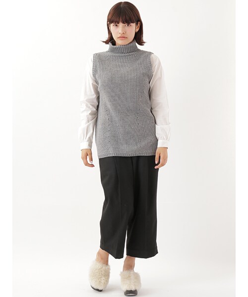 w closet（ダブルクローゼット）の「ツイル8分丈ワイドパンツ（パンツ・レディース・キャメル/グレー/ブラック・FREE）」の13枚目の写真