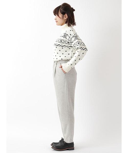 w closet(ダブルクローゼット)の「ウール混フラノタックパンツ(パンツ・レディース・Lグレー/チャコール/ブラック・FREE)」の5枚目の写真