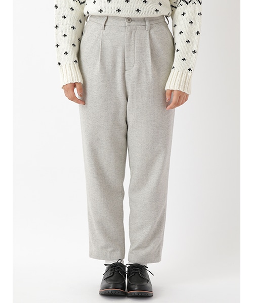 w closet(ダブルクローゼット)の「ウール混フラノタックパンツ(パンツ・レディース・Lグレー/チャコール/ブラック・FREE)」の4枚目の写真
