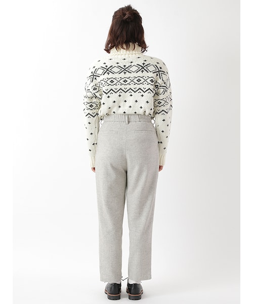 w closet(ダブルクローゼット)の「ウール混フラノタックパンツ(パンツ・レディース・Lグレー/チャコール/ブラック・FREE)」の6枚目の写真