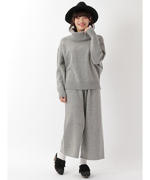 w closet(ダブルクローゼット)の「7Gニットワイドパンツ(パンツ・レディース・ピンク/グレー/カーキ・FREE)」の12枚目の写真