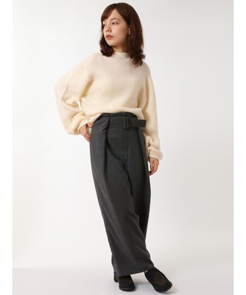 w closet(ダブルクローゼット)の「7G片畦ボトルネックニット(トップス・レディース・オフホワイト/キャメル/ボルドー・FREE)」の10枚目の写真